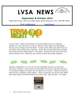 LVSA Newsletter September  October 2014 - Lynn Valley Seniors