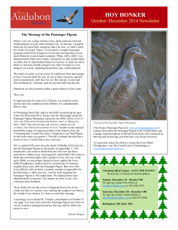 October - December Newsletter - Hoy Audubon Society
