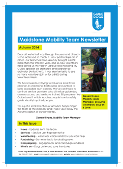 Maidstone Mobility Team Newsletter - Guide Dogs for the Blind