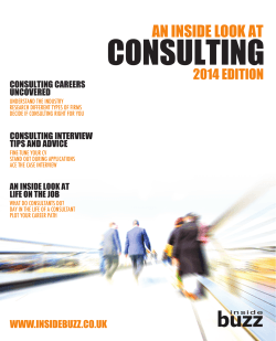 An Inside Look at Consulting, 2014 - Université Paris 13