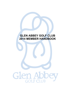 glen abbey golf club 2014 member handbook - The Country Club