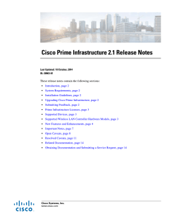 Cisco Prime Infrastructure 2.1 Release Notes