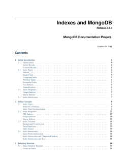 Indexes and MongoDB - The MongoDB 2.6 Manual