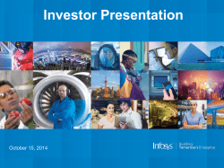 View the current Investor Presentation - September, 2014 - Infosys