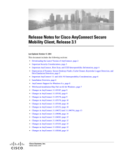 Release Notes for Cisco AnyConnect Secure Mobility Client