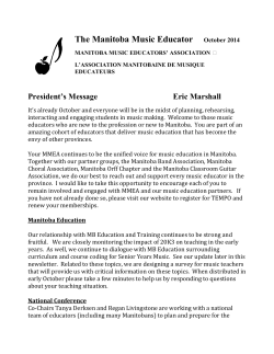 October 2014 - Manitoba Music Educators Association