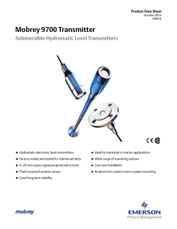Mobrey 9700 Transmitter Submersible Hydrostatic Level Transmitters