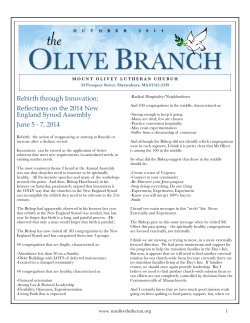 Read our Newsletter - Mount Olivet Lutheran Church
