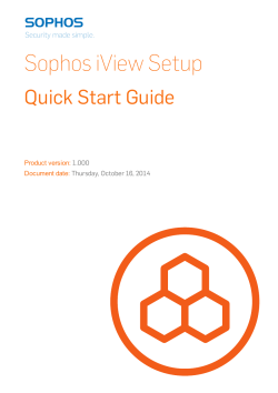 Sophos iView Quick Start Guide