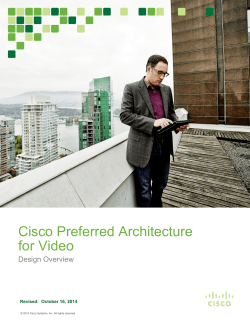 Cisco Preferred Architecture for Video - October 2014