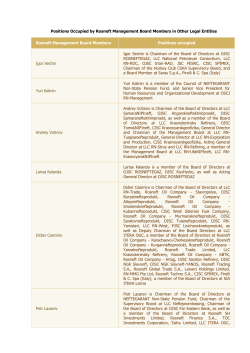 Positions Occupied by Rosneft Management Board Members in