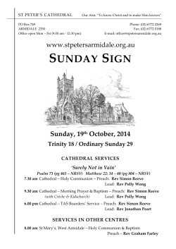 Notices - St Peters Anglican Church