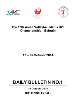 DAILY BULLETIN NO.1 - Asian Volleyball Confederation