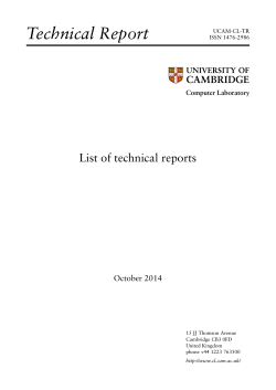 List of technical reports - The Computer Laboratory - University of