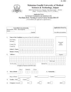 Application form for Post Basic B.Sc. Nursing Course - mahatma