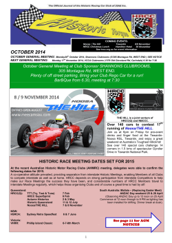 OCTOBER 2014 - Historic Sports and Racing Car Association
