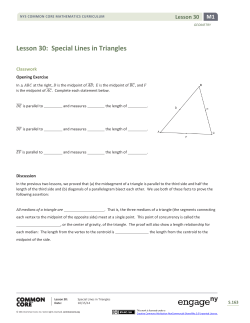 Lesson 30: Special Lines in Triangles - EngageNY