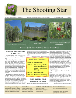 Sierra Foothills Chapter - California Native Plant Society