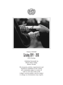 Catalog 2014 - 2016 - Miami Dade College
