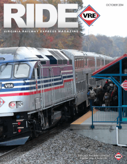 RIDE Magazine | October 2014 1 - Virginia Railway Express