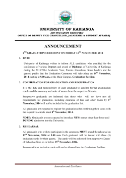 announcement for 2014 graduation: click here to - Kabianga