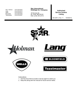 Star - Holman - Lang Service Agent Listing - Star Mfg Web Logon