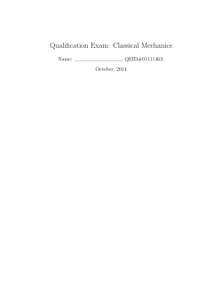Qualification Exam: Classical Mechanics