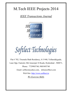 M.Tech IEEE 2014 Projects (Topic Wise) - Softlect