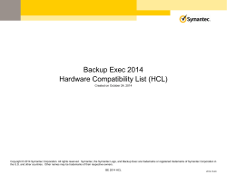 Backup Exec 2014 Hardware Compatibility List (HCL) - Symantec
