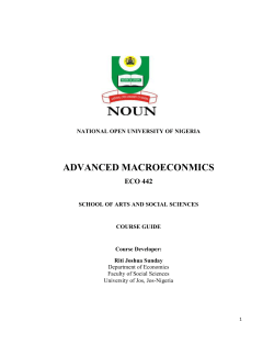ADVANCED MACROECONMICS - National Open University of Nigeria