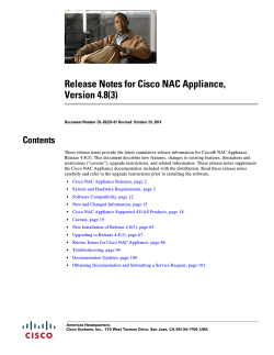 Release Notes for Cisco NAC Appliance, Version 4.8(3)