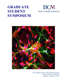 2014 graduate student symposium - Baylor College of Medicine