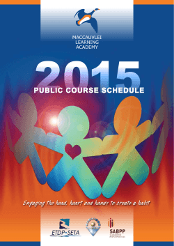 2015 Public Course Schedule - Maccauvlei Learning Academy