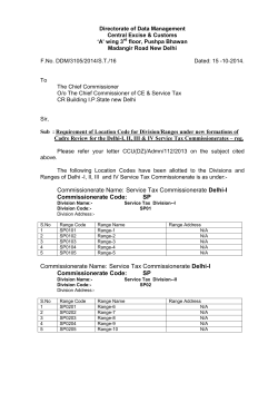 Location Codes Delhi-I, II, III  IV(Service Tax Commissionerates)
