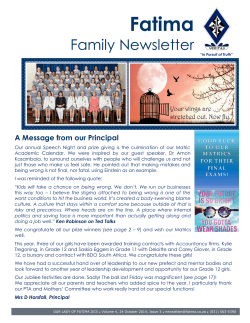 Newsletter - Our Lady of Fatima Dominican Convent School