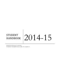 2014-2015 Student Handbook Code of Conduct - Manhattanville