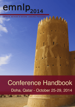 Conference Handbook - emnlp 2014