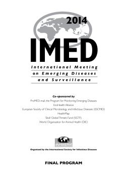 Final Program and Abstracts - IMED | International Meeting on