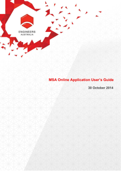 MSA Online Application Users Guide - Engineers Australia