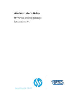 HP Vertica Analytics Platform 7.1.x Administrators Guide