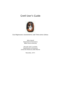 Gretl Users Guide - Wake Forest University