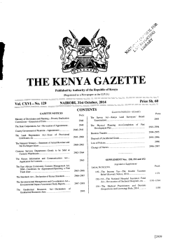 THE KENYA GAZETTE - Kenya Law Reports