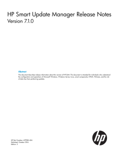 HP Smart Update Manager Release Notes - Hewlett Packard