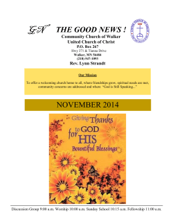 November Newsletter - Community Church of Walker UCC