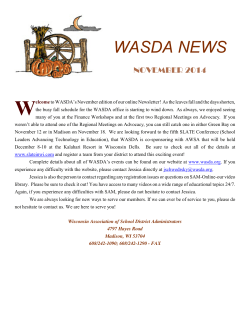 November 2014 Newsletter - Wisconsin Association of School