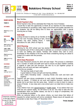 Latest Newsletter - Balaklava Primary School