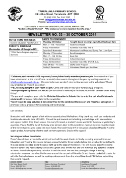 Newsletter No 33 - Yarralumla Primary School
