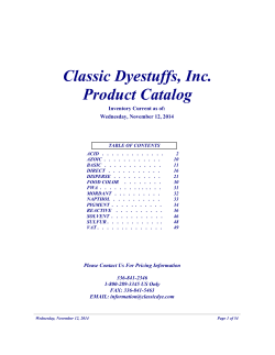 Download a Complete Printable Version of Our Catalog - Classic Dyes