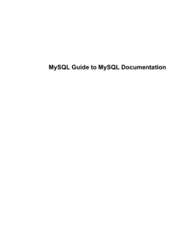 MySQL Guide to MySQL Documentation