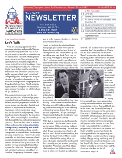 NEWSLETTER - Wisconsin Property Taxpayers
